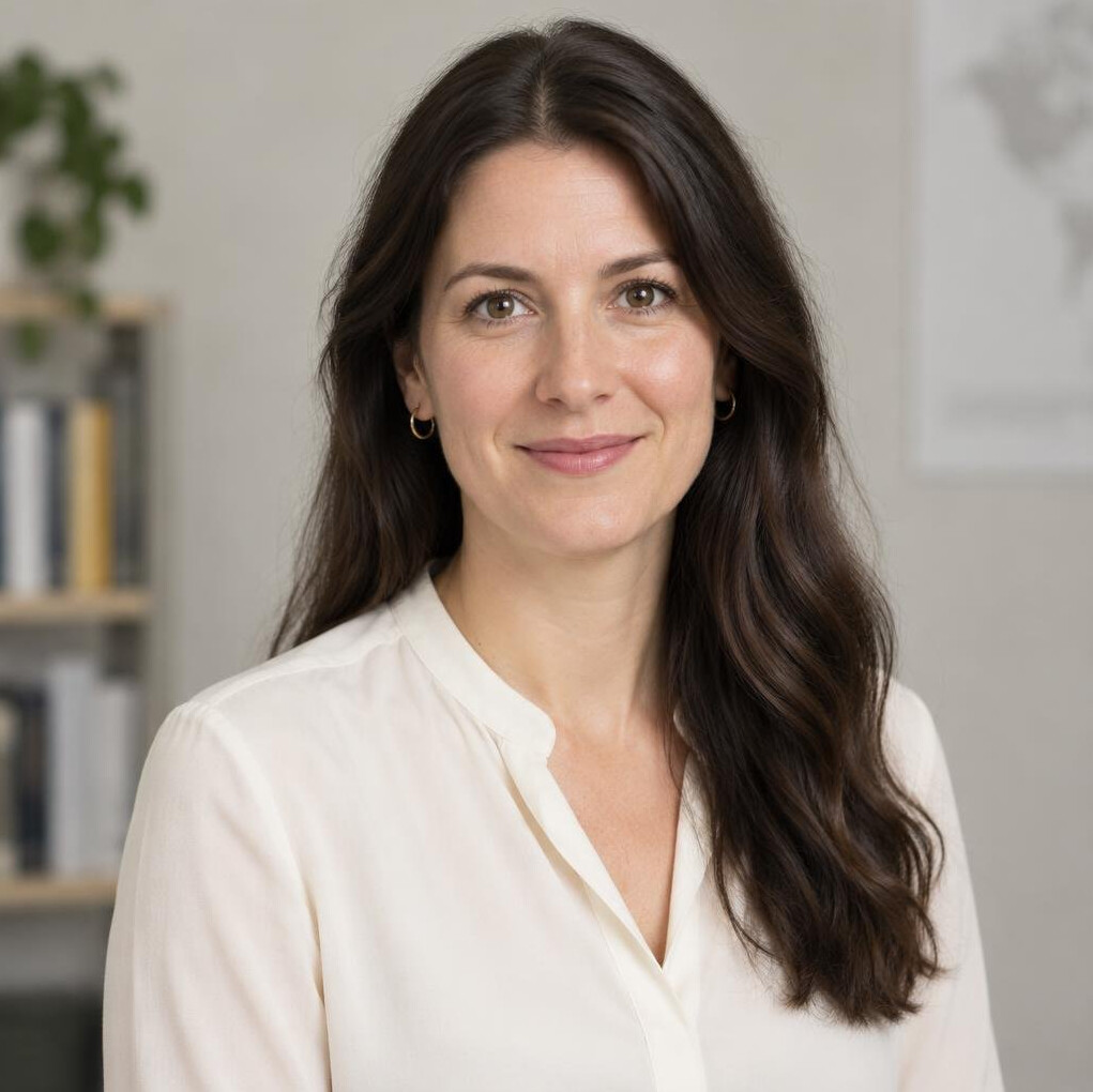 Portrait of a smiling woman with dark hair